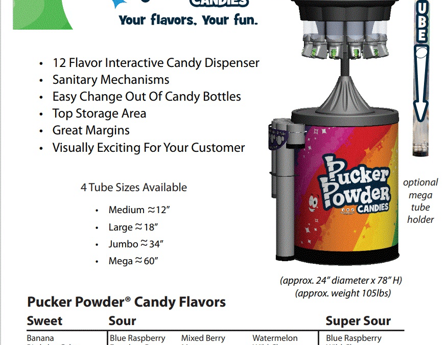 Pucker Powder and BITS Candy and machines